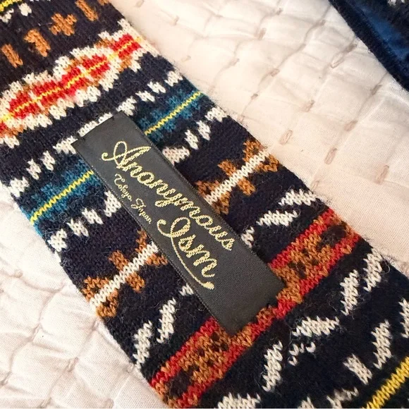 Rare Anonymous Ism Knitted Necktie 100% Wool Made In Japan Men's Tie